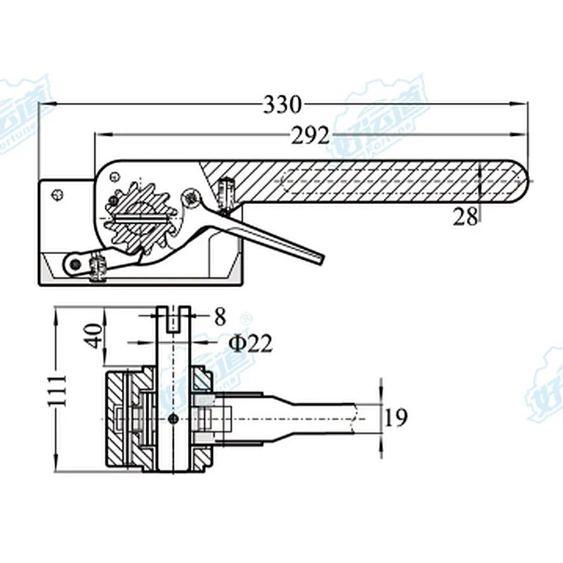 Commercial vehicle curtain ratchet tensioner 04805L/04806R