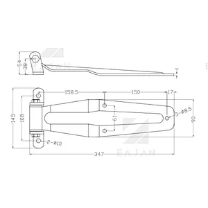 Truck steel or stainless steel rear door hinge 01102