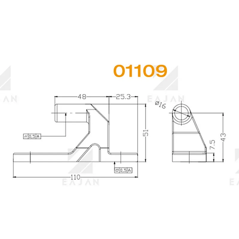 Trailer Steel door hinge 01109+01110
