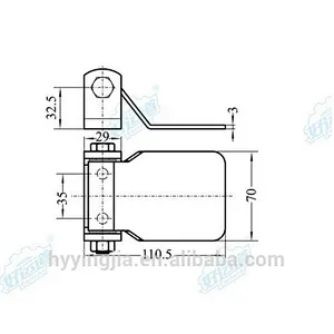 01140 Truck body steel zinc plated 110.5mm door hinge