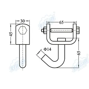 Ratchet flat swivel wire finger hook J hook for webbing 04318