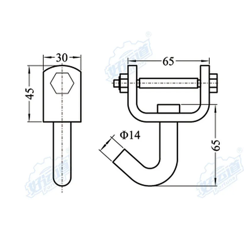 Ratchet flat swivel wire finger hook J hook for webbing 04318