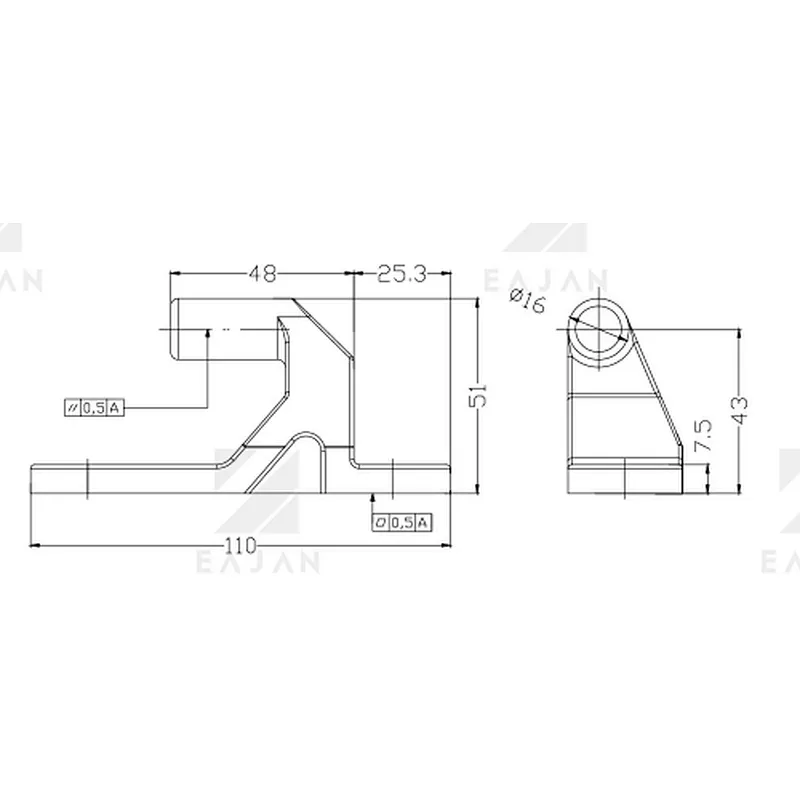 Trailer Steel door hinge 01109