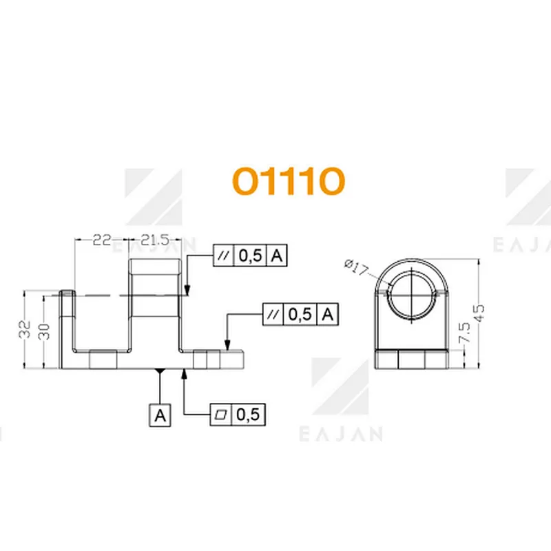 Trailer Steel door hinge 01109+01110