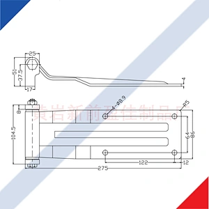 01116 Semi trailer truck dump body container door side rear hinge