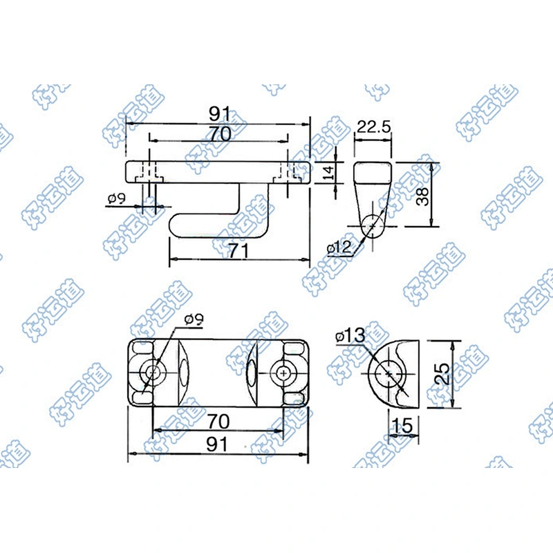 Truck trailer side mount hinge casting side board door hinge
