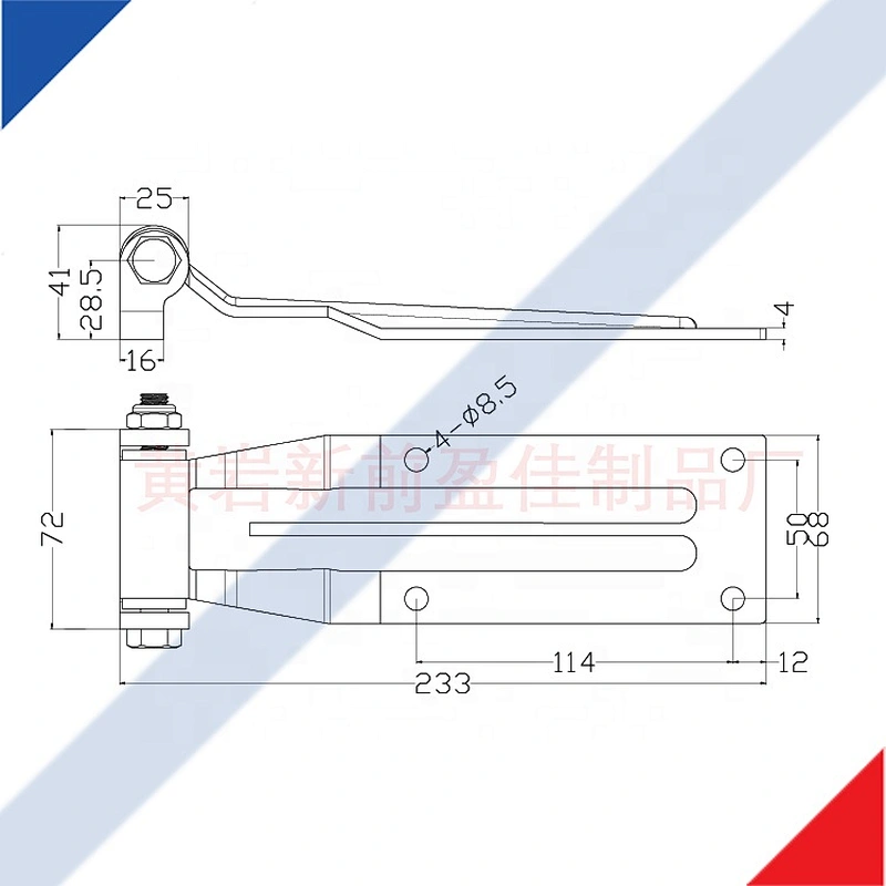 01117 Truck trailer Zinc Plated or Polished hinge for folding door