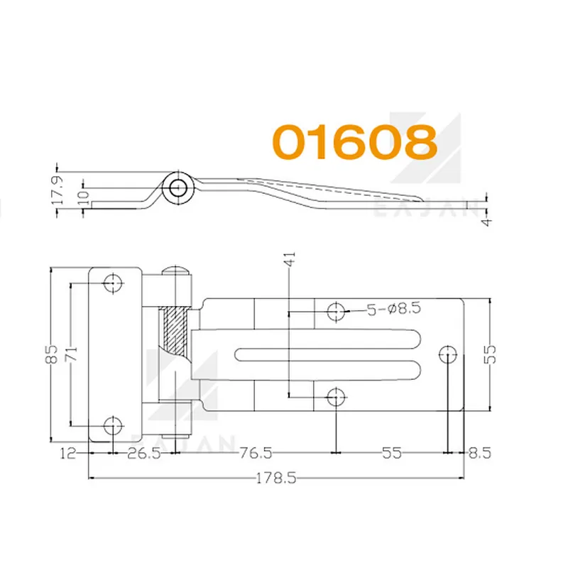 01608 Semi trailer door side rear hinges
