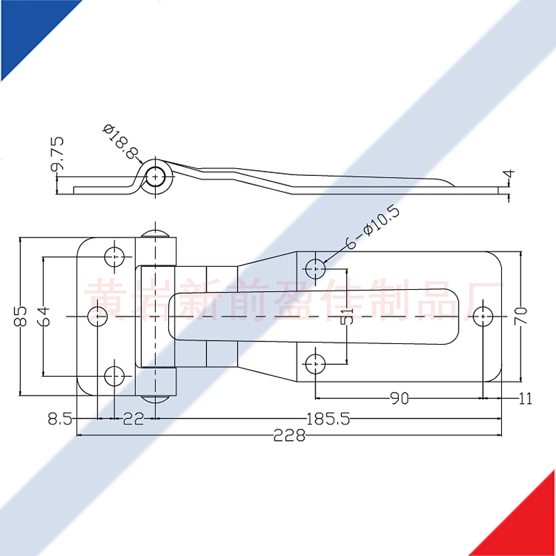 Steel Galvanized Truck Door hinges, Utility truck door lock