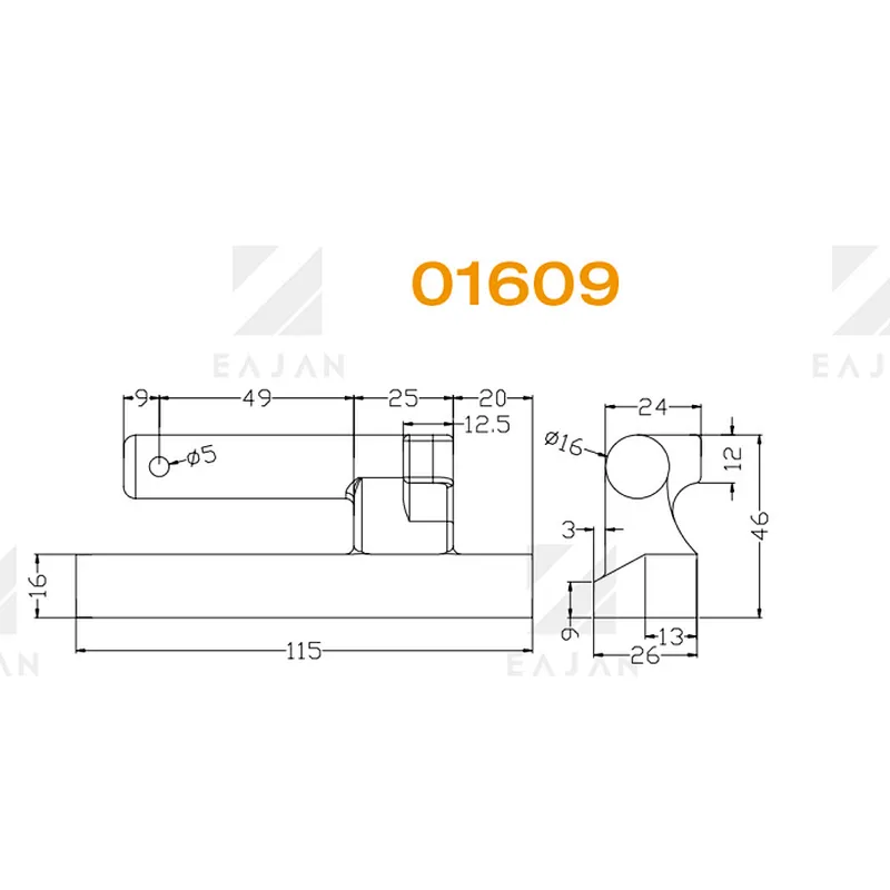 01609 Truck trailer rear door hinge