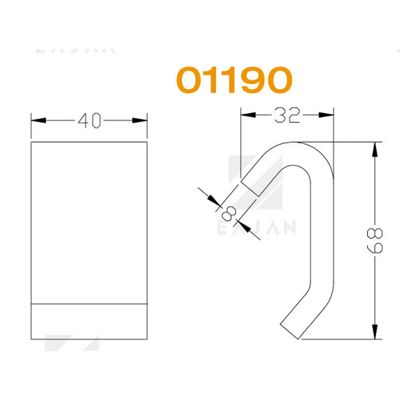 01190 Trailer hinges in steel