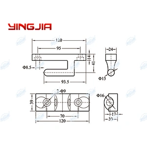 01161+01162 Side Board Hinges 120mm