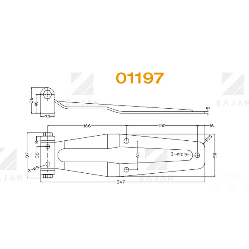 01197 Box trailer Door Hinge Trailer Body Parts