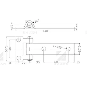 01620 Steel Small Box Van Truck Trailer Rear Side Door Hinge 4 Holes Bolt