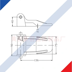01136 Heavy duty truck parts door hinges types