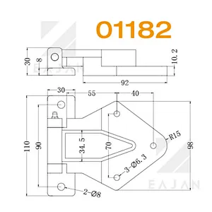 01182 Trailer steel rear door hinge truck body parts
