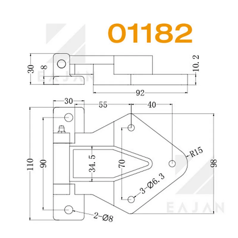01182 Trailer steel rear door hinge truck body parts