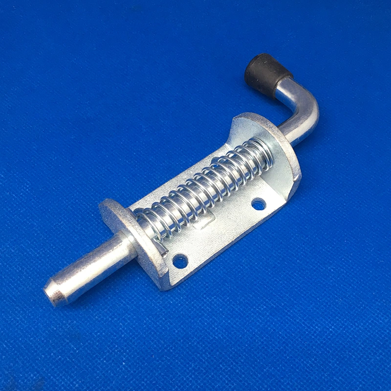 Trailer spring loaded bolt fastener