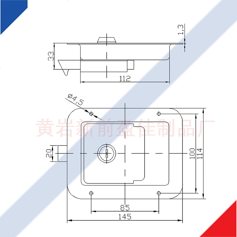 03114 Van truck trailer door locks paddle handle latches