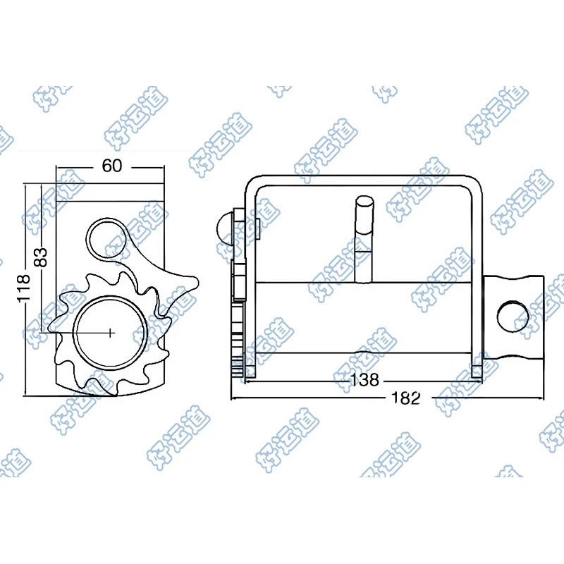 08139 Weld-on Webbing Winches, Weld-on truck winches