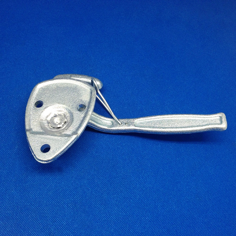 Spring loaded dropside latch for truck body parts