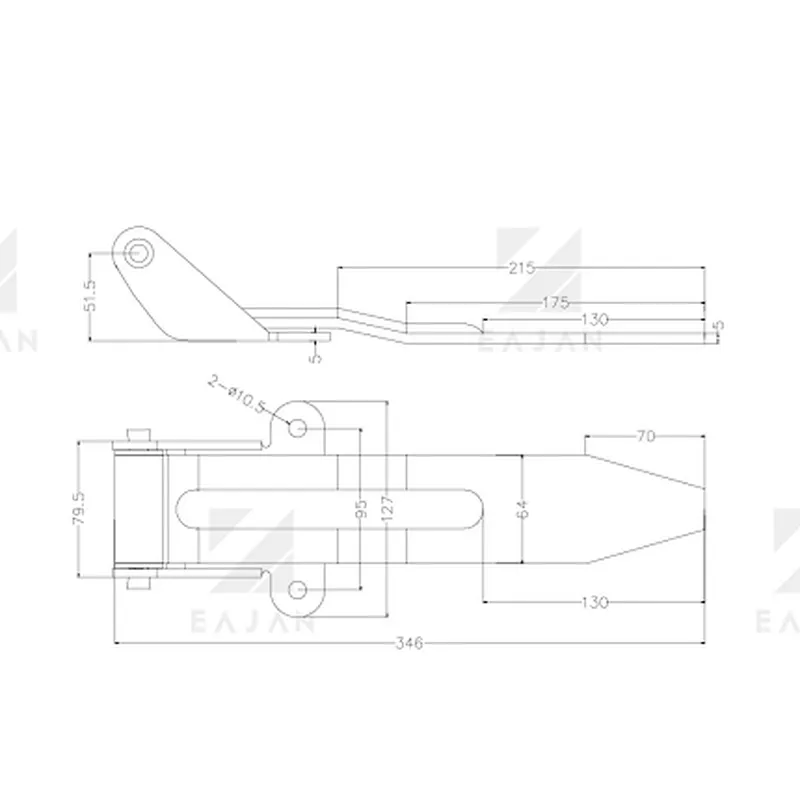 01611 Dry box truck body van door hinges semi trailer truck hinge