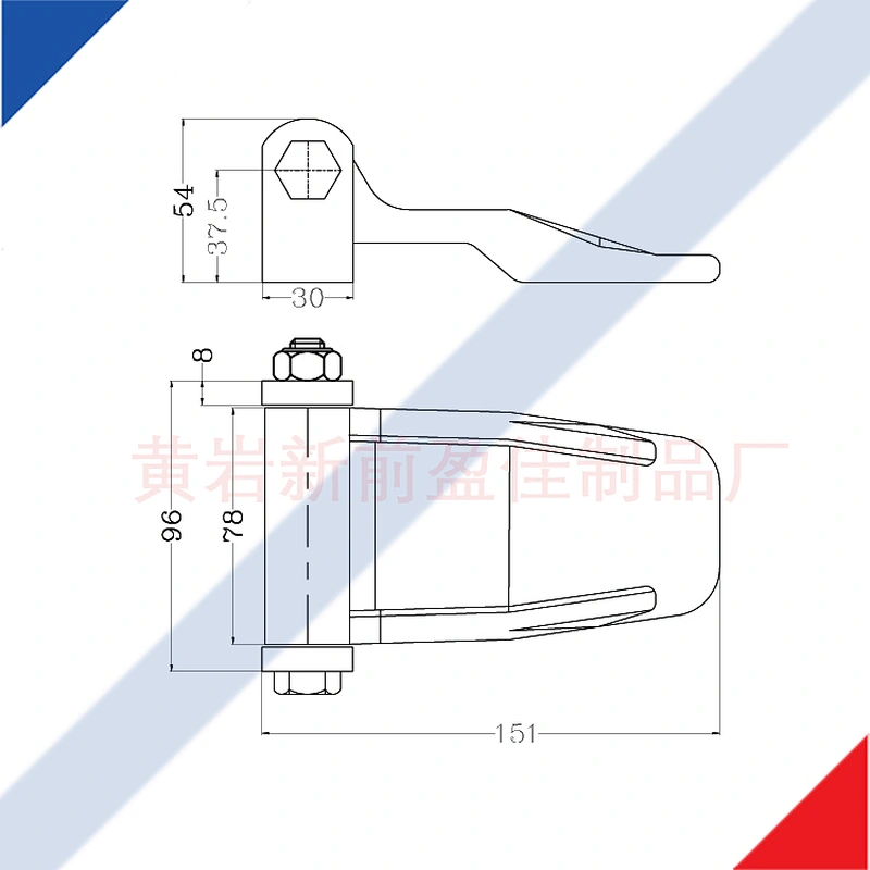 01166 Steel zinc plated forging container hinge