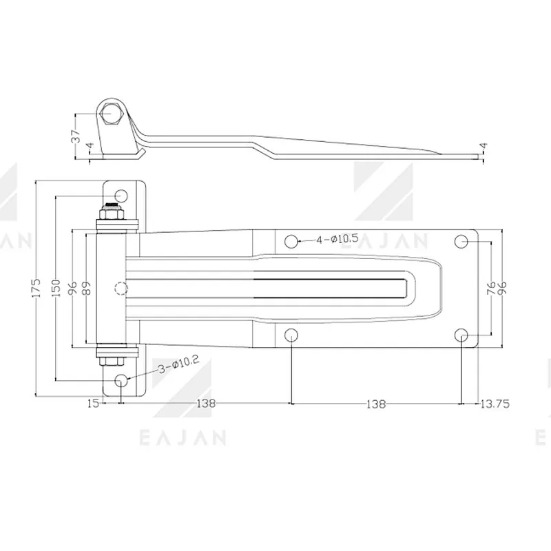 01621 Stainless steel round bolt truck container truck body rear door hinge