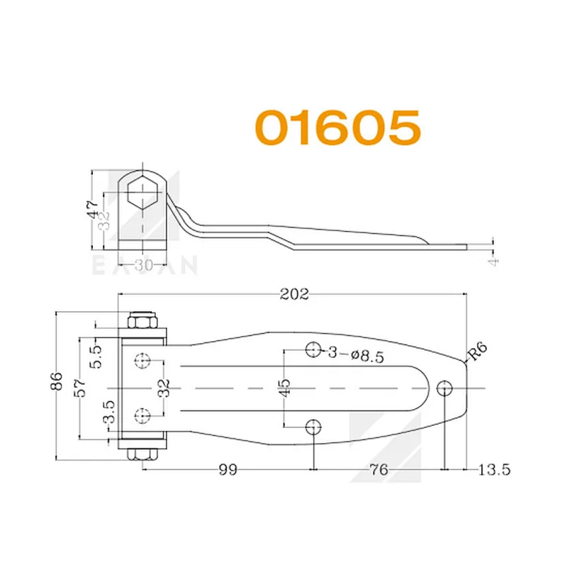 01605  Container truck trailer body door hinge body parts hinge