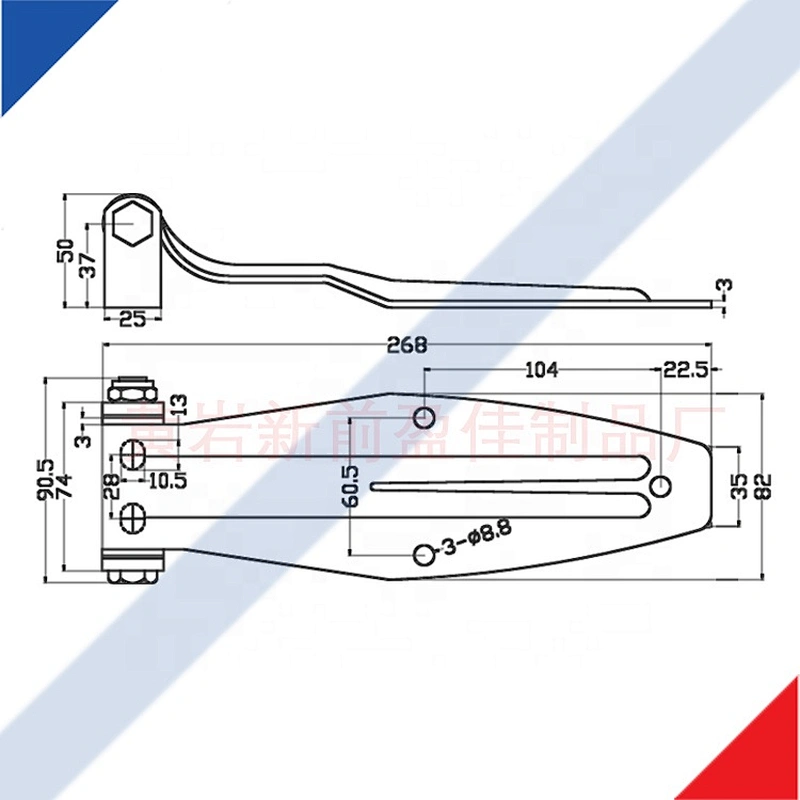 Self-closing continuous spring hinge, Truck read body hinge