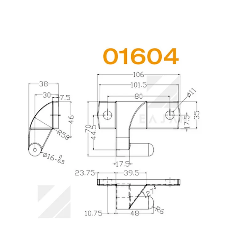 01604 Truck trailer side board hinges