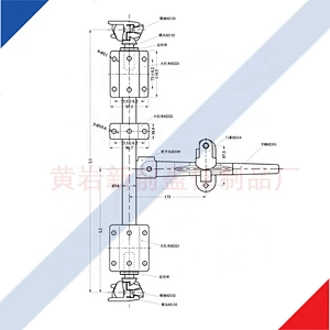 332131 Shipping body parts container door locking gear