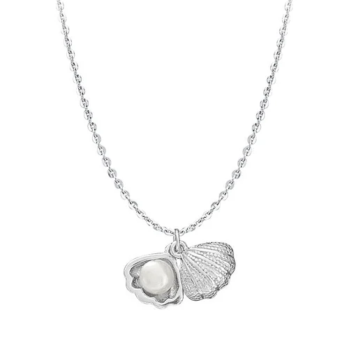 Custom White Single Chain Choker Jewelry Natural Freshwater Pendant 925 Sterling Silver Shell Pearl Necklace