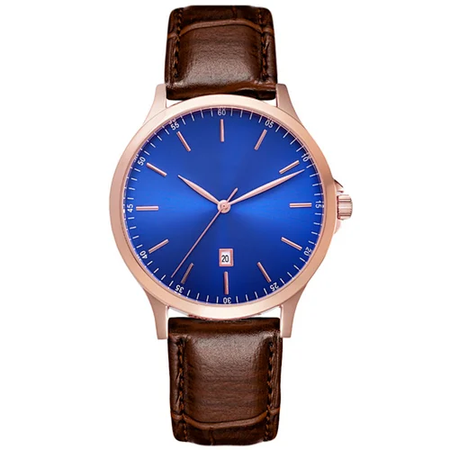 Japan Quartz Movement men women Custom Logo hand Coin watch with leather strap