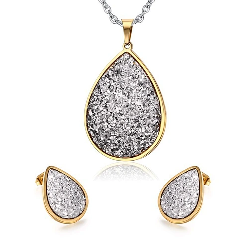 2019 March Expo 18K Rose Gold Dubai Style Hop Selling CZ Jewelry High Quality Stainless Steel Jewelry Sets