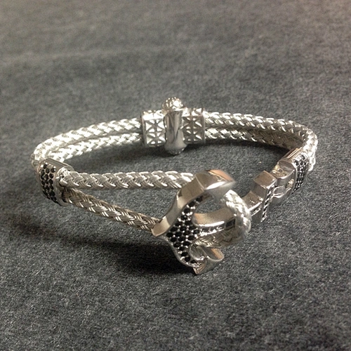 wire link anchor cord bracelet