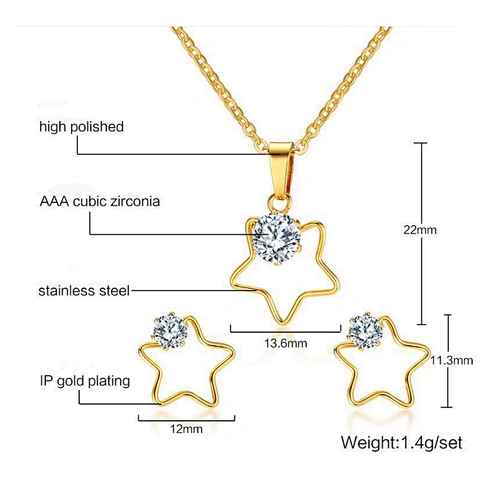 March Expo Hot sells 18K Gold Gum Stone Dubai Stainless Steel Manufacturers Jewelry Sets