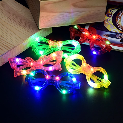 Children's Hot Halloween Glowing Glasses Led Shutters Glitter Butterfly Spider-Man Eye Toys for Party