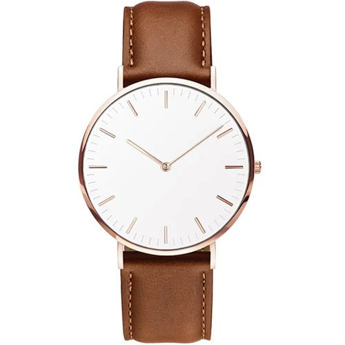 Full grain italian leather strap Waterproof 3ATM Custom Logo 316L stainless steel material watch for men