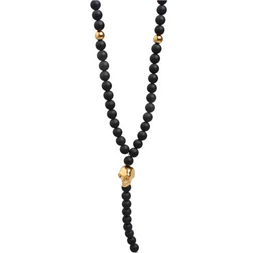 Black Agate Bead Necklace