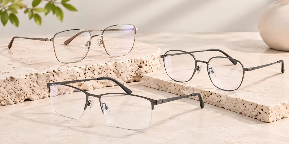 HONKAN wholesale titanium glasses lightweight full rim and semi rimless optical frames
