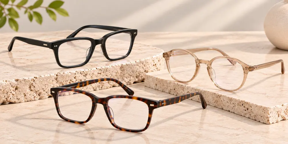 HONKAN wholesale acetate glasses in black tortoiseshell and transparent optical frames