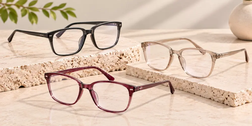 HONKAN wholesale PC glasses polycarbonate optical frames in black champagne and burgundy