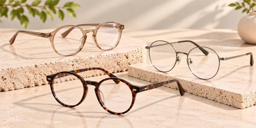 HONKAN wholesale round glasses in acetate and metal with classic circular eyewear frames