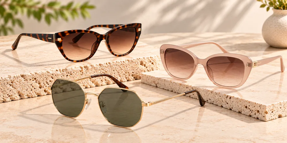 HONKAN wholesale women's sunglasses cat eye acetate and geometric metal fashion sunglasses