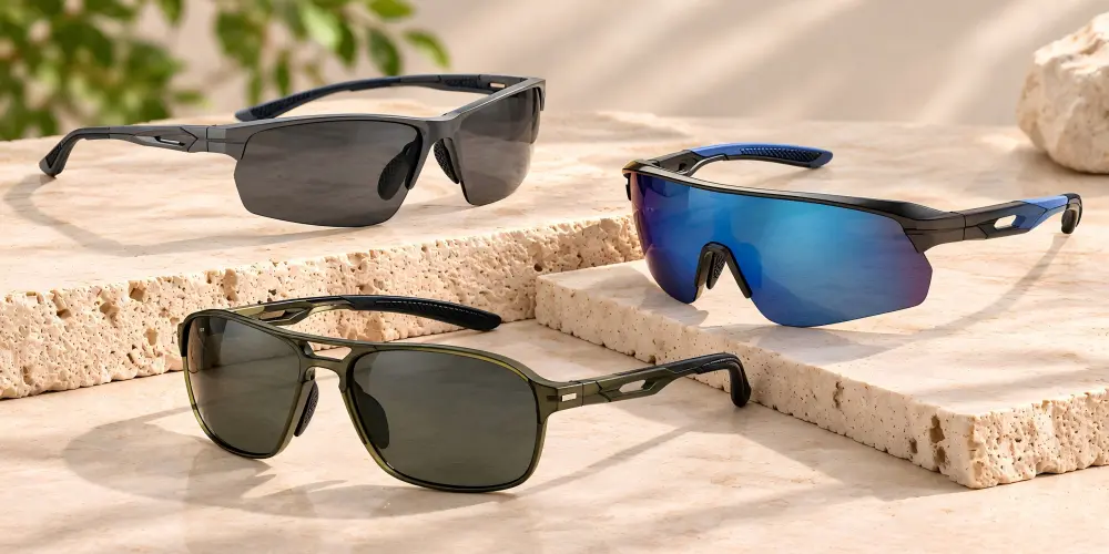HONKAN wholesale sports sunglasses wraparound cycling eyewear with TR90 PC frames