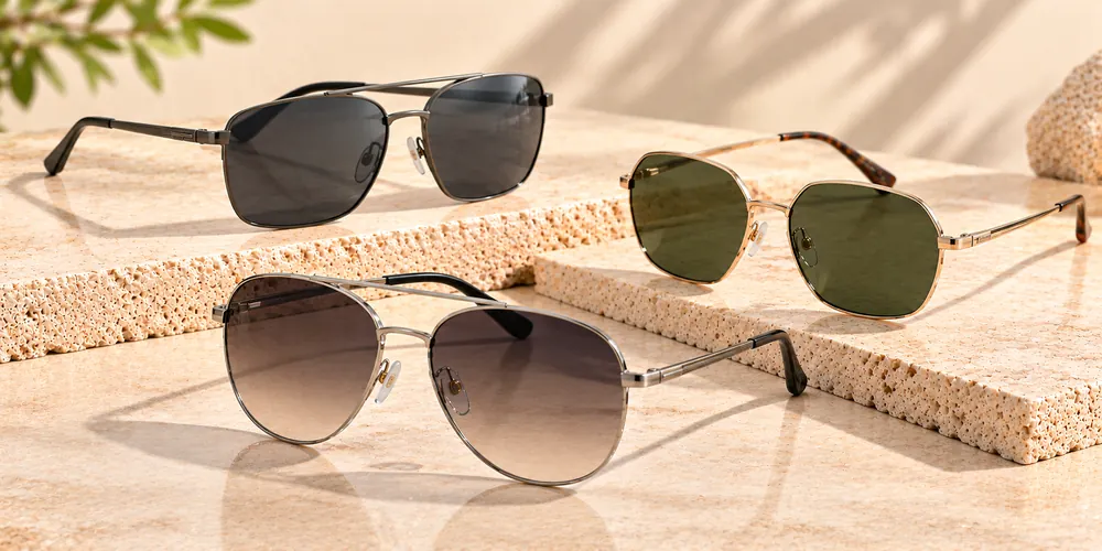 HONKAN wholesale metal sunglasses aviator square geometric metal frames polarized lens options