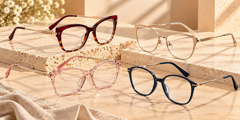 HONKAN wholesale women's eyeglasses cat eye acetate and metal optical frames