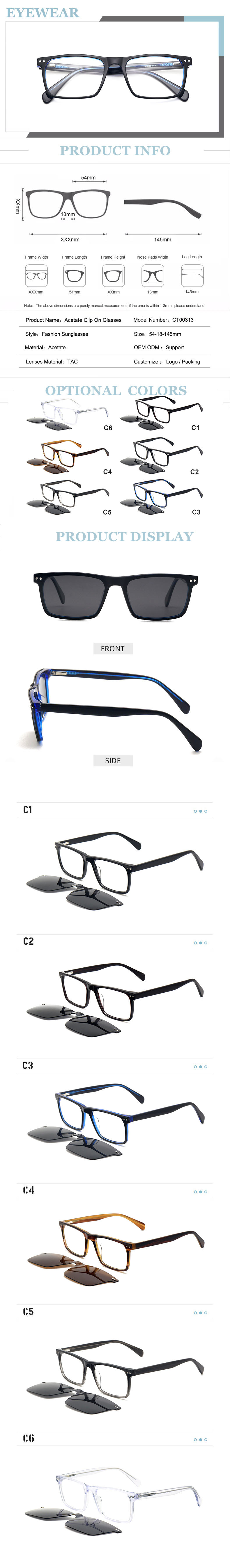 acetate clip on glasses