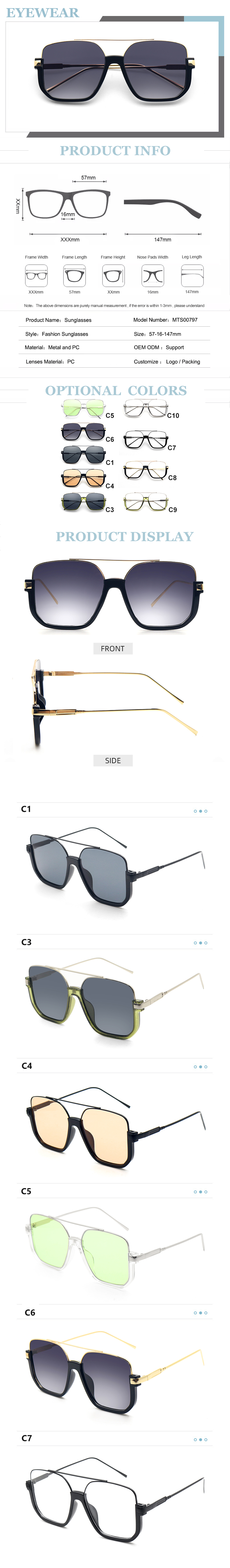 metal half rimless sunglasses